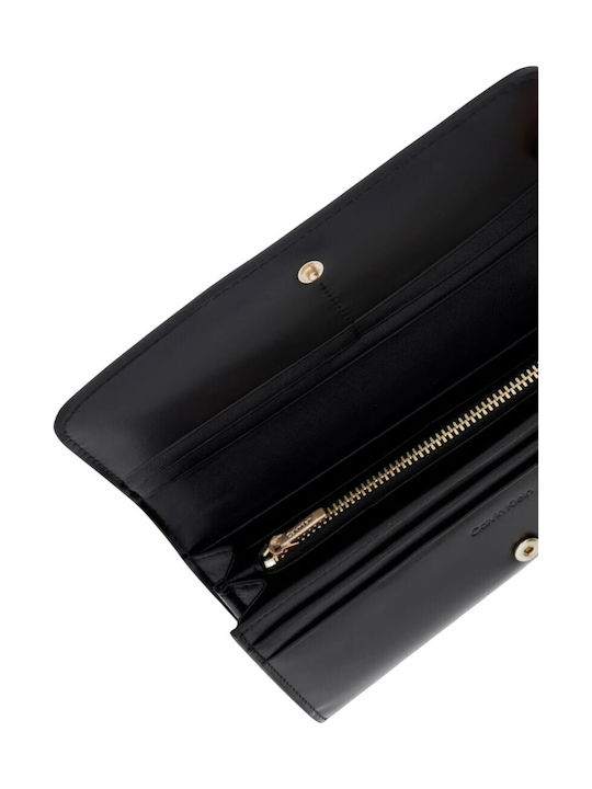 Monogram Large Leather Women's Wallet with RFID Black