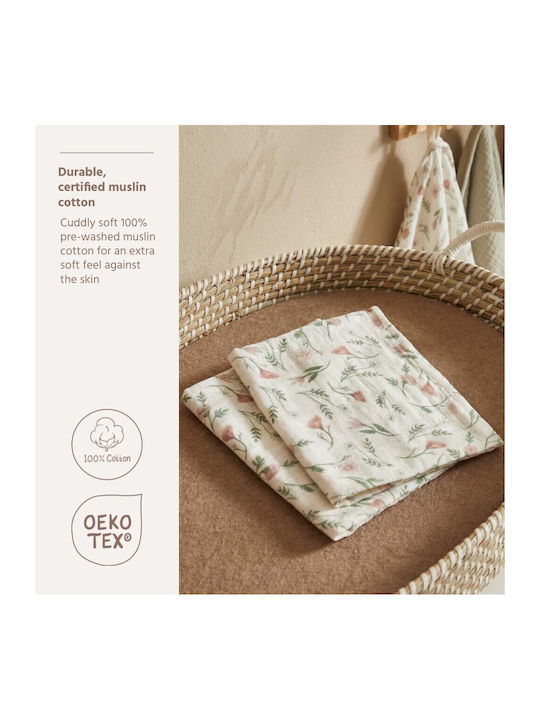 Meyco Muslin Swaddle Blankets Multicolour 120x120cm 2 Pieces