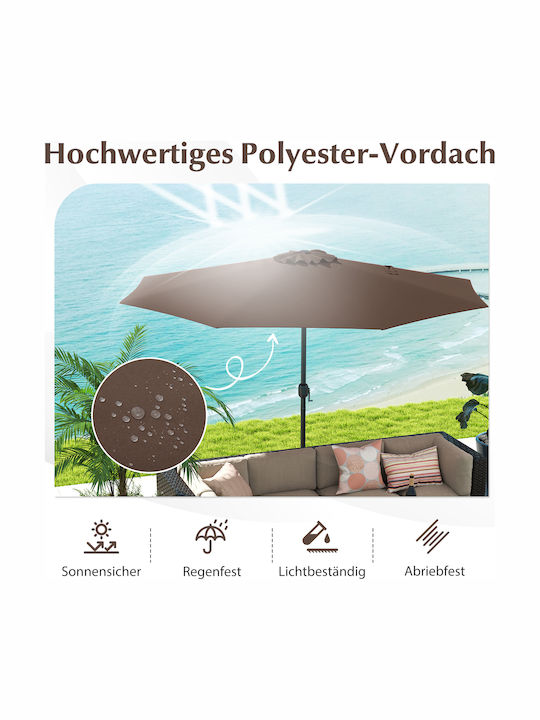 Garten- und Terrassen-Sonnenschirm Rundschreiben Metall Braune mit Basis Φ3.5m NP12131CF