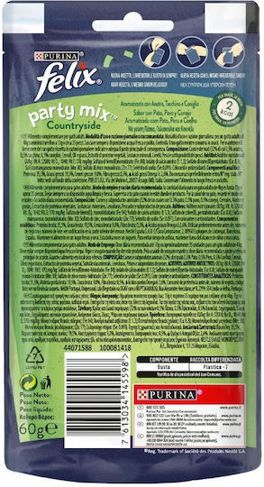 Felix Party Mix Snacks Countryside Mix Duck Turkey Rabbit Flavor 60g