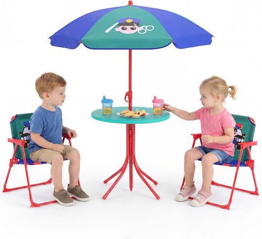 Costway Small Table Set Blue