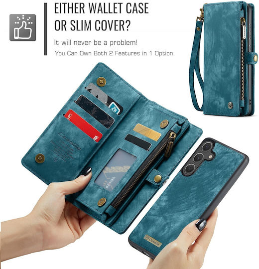 Caseme 008 Samsung Galaxy S25 5g Wallet Case Detachable Silicone Case Blue