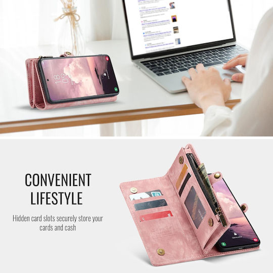 Caseme 008 Samsung Galaxy A57 5g Wallet Detachable Silicone Case Pink