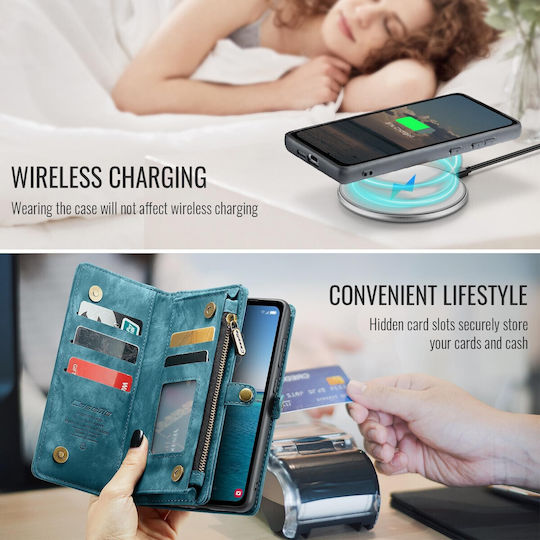 Caseme 008 Samsung Galaxy S25 5g Wallet Case Detachable Silicone Case Blue