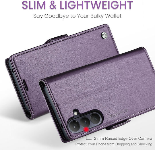 Caseme 023 Samsung Galaxy S26 5g Rfid Θήκη Πορτοφόλι Δερμάτινη –purple
