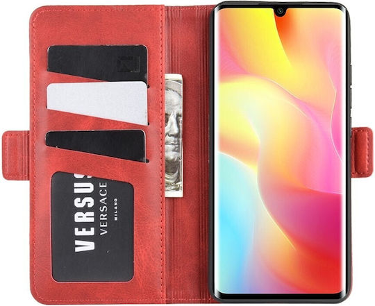 Tel1 Xiaomi Mi Note 10 Lite Двустранен Магнитен Колан Калъф Книга Червен
