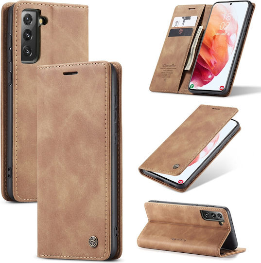 Caseme 013 Samsung Galaxy S21 5g Retro Leather Θήκη Βιβλίο Brown