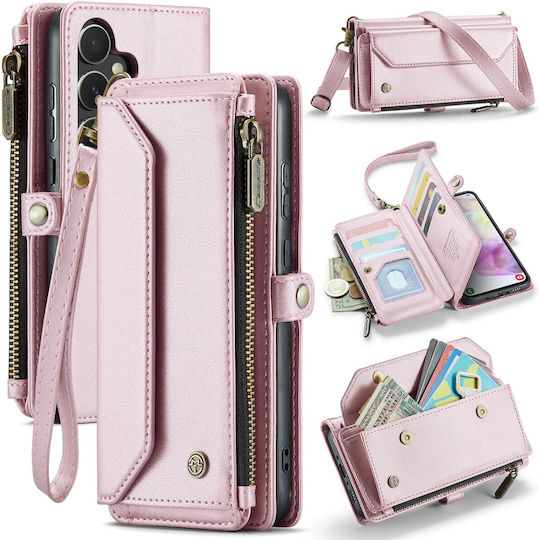 Caseme 008 Samsung Galaxy A35 Θήκη Πορτοφόλι Αποσπώμενη Θήκη Σιλικόνης Pink