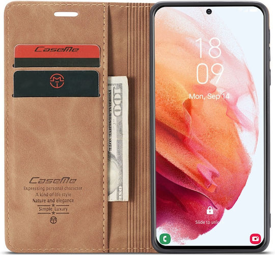 Caseme 013 Samsung Galaxy S21 5g Retro Leather Θήκη Βιβλίο Brown