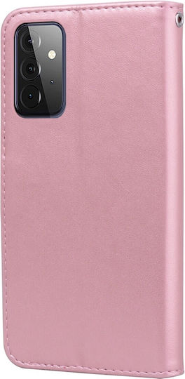 Tel1 Samsung Galaxy A72 4g A72 5g Rose Embossed Horizontal Book Case Rose Gold