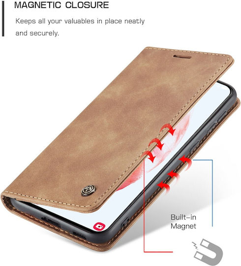 Caseme 013 Samsung Galaxy S21 5g Retro Leather Θήκη Βιβλίο Brown