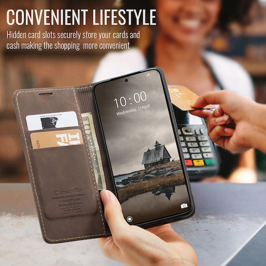 Caseme 013 Xiaomi Redmi Note 15 Pro 4g Retro Leather Θήκη Βιβλίο Brown