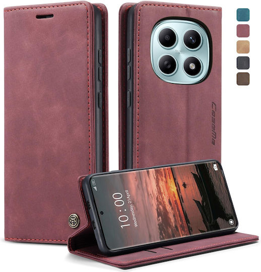 Caseme 013 Xiaomi Redmi Note 15 4g/5g Retro Leather Θήκη Βιβλίο Red
