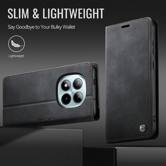 Caseme 033 Xiaomi Redmi Note 15 Pro Plus 5g/poco M8 Pro 5g Rfid Retro Θήκη Βιβλίο Δερμάτινη Black