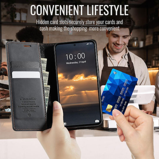 Caseme 033 Xiaomi Redmi Note 15 Pro Plus 5g/poco M8 Pro 5g Rfid Retro Θήκη Βιβλίο Δερμάτινη Black