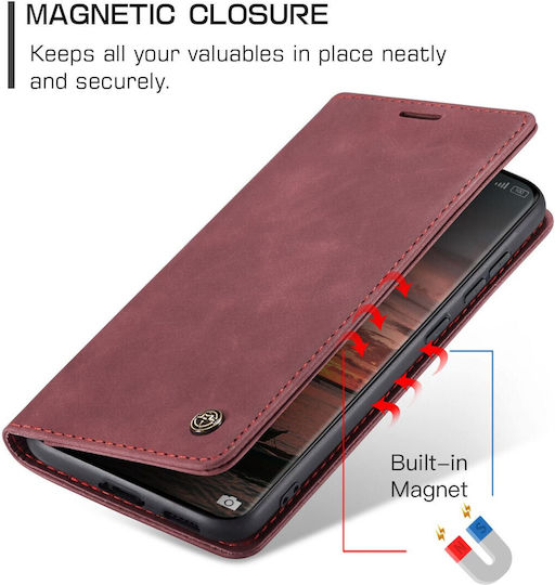 Caseme 013 Xiaomi Redmi Note 15 4g/5g Retro Leather Θήκη Βιβλίο Red