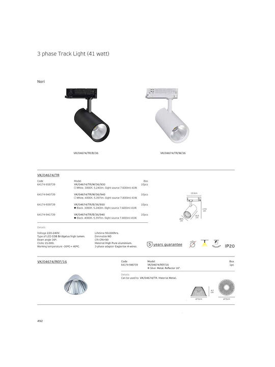 VK Lighting LED Natural White Spot in Black Colour