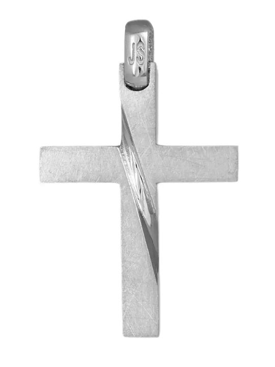 Weißgold Kreuz 9K
