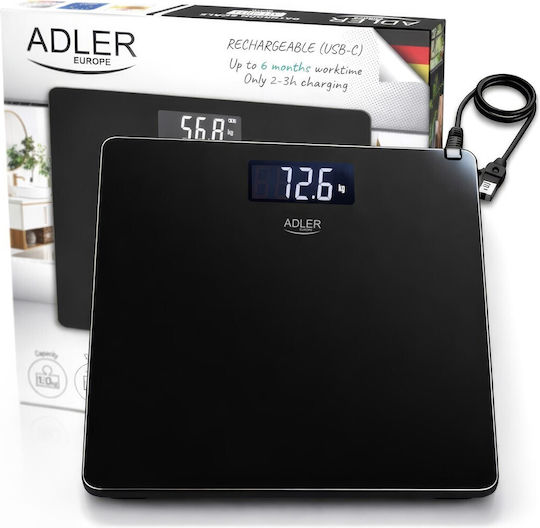Adler Ψηφιακή Ζυγαριά 180kg Μαύρη AD 8194b