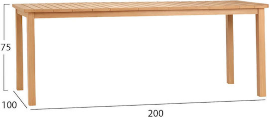 Masă Catering Finto Pliabilă 200x100x75 Naturală