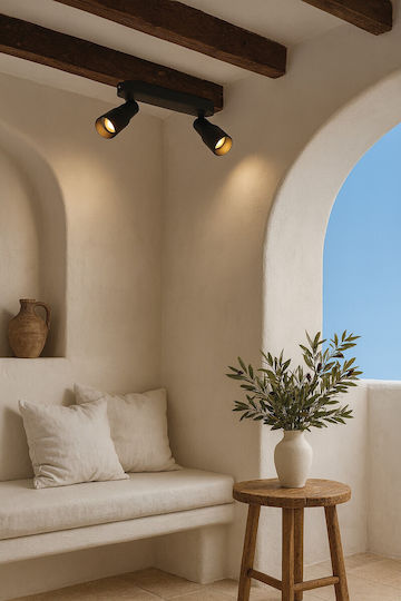 VK Lighting Διπλό Σποτ σε Μαύρο Χρώμα