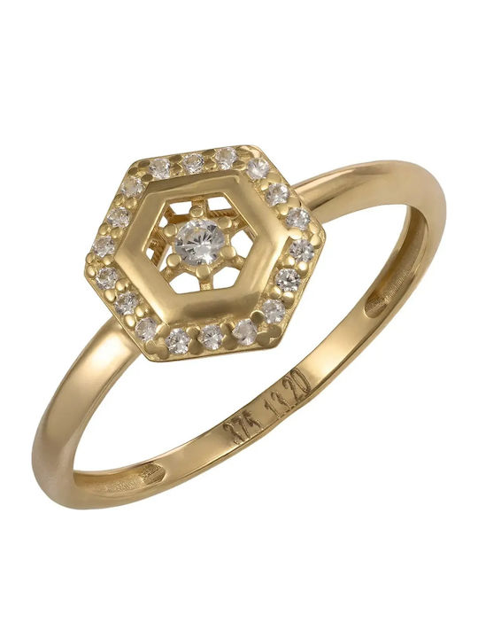 Schmuckset mit Halskette, Ohrringen & Ring aus 9K Gold mit Steinen