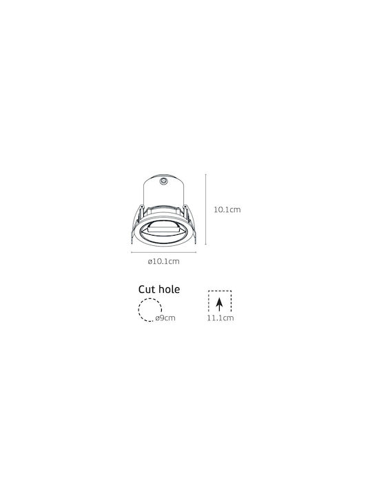 VK Lighting Metallic Recessed Spot with Built-in LED and Warm White Light White 10.1x10.1cm VK Lighting Metallic Recessed Spot with Built-in LED and Warm White Light White 10.1x10.1cm