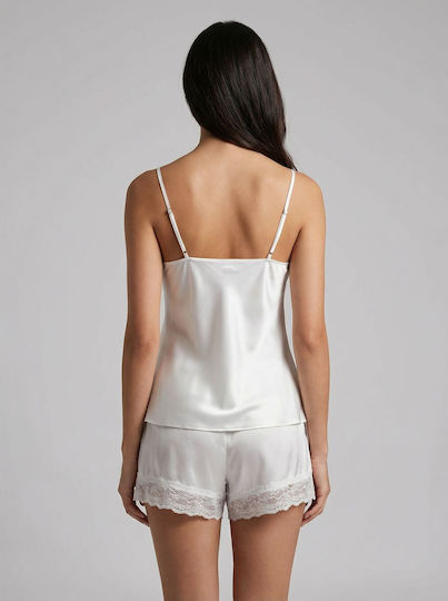 Milena by Paris Sexy Robe with White Lace 004208-White
