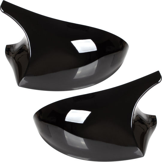 Bmw 3 E90 E91 E92 E93 05-09 Mirror Cover Black Glossy Left + Right 2 Pcs Set