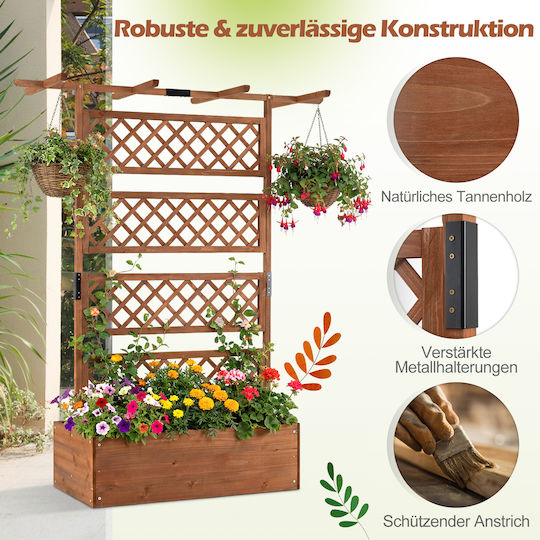 Costway Дървена Розова Кутия за Саксии 183x55x100см
