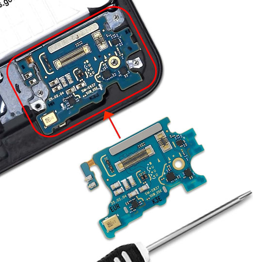 Samsung Original Sim Reader Mic Galaxy S25 Edge Ersatzservicepack Schwarz