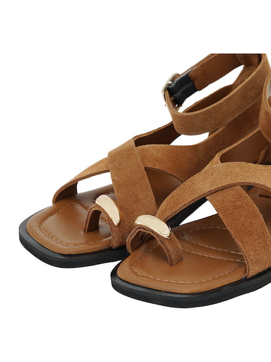Women's Flat Sandals Tabac Brown