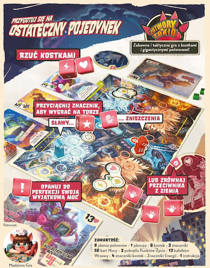 Επιτραπέζιο Παιχνίδι Monsters In Tokyo για 2 Παίκτες 8+ Ετών Portal Games