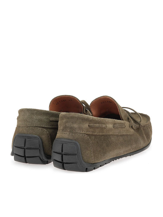 Suede Ανδρικά Boat Shoes σε Πράσινο Χρώμα