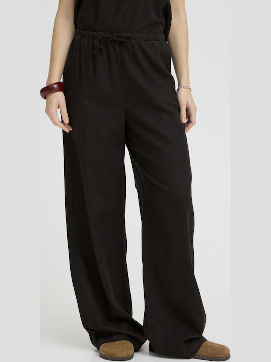 Women's Linen Trousers Black