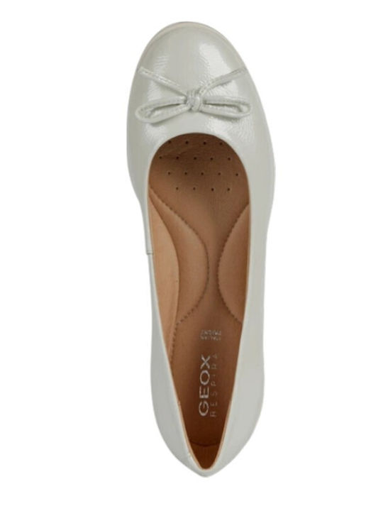 Kids Ballerinas with Hoop & Loop Closure Leather White