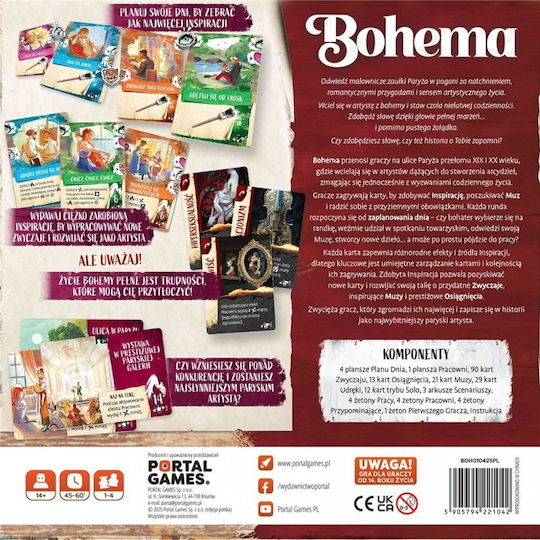 Επιτραπέζιο Παιχνίδι Bohema για 1-4 Παίκτες 14+ Ετών (PL) Portal Games