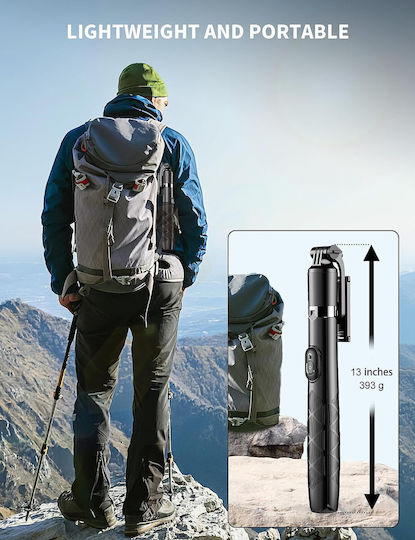 Selfieshow Selfie Stick Trepied Telecomandă Compact Stabil Rotire 360° Pliabil 180 Cm Potrivit Pentru Smartphone-uri Camere Gopro