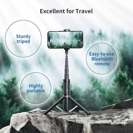 Atumtek Selfie Stick Tripod Remote Control Compact Stable 270° Rotation Foldable 80 Cm Suitable Smartphones