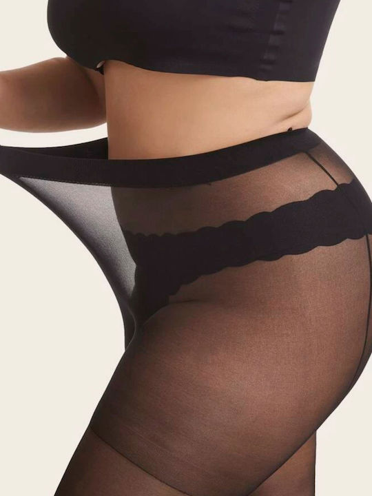 Women's Pantyhose 20 Den with Stitch Black