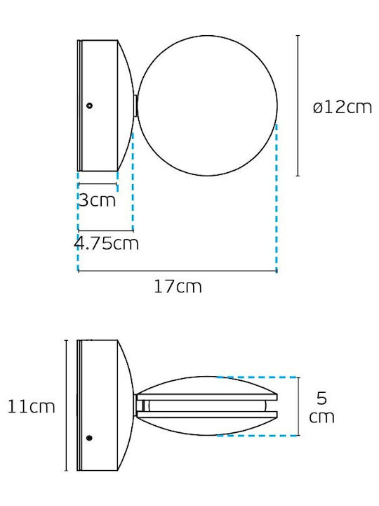 VK Lighting W W Επιτοίχιο Εξωτερικό Φωτιστικό LED 8W 3000K