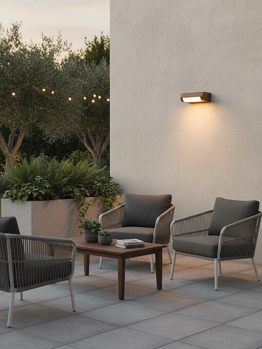 VK Lighting Επιτοίχια Εξωτερική Πλαφονιέρα LED IP65 12W με Θερμό Λευκό Φως