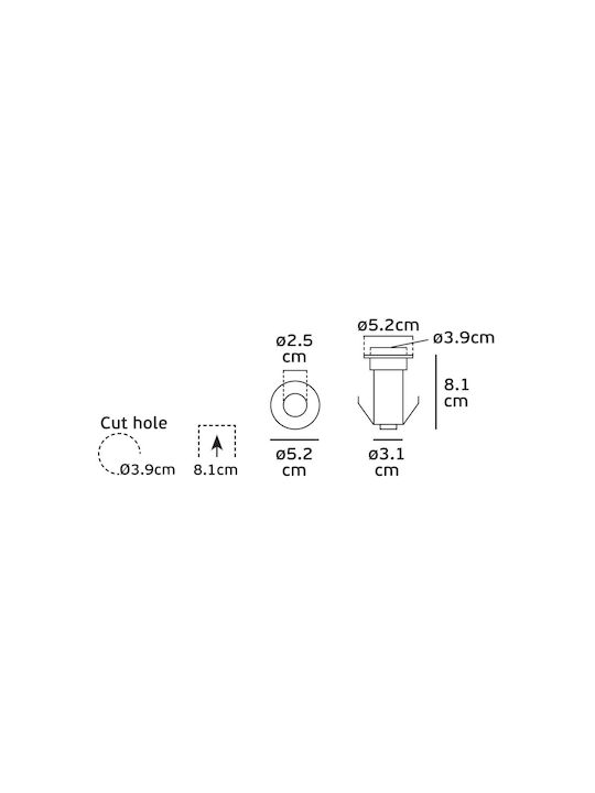 VK Lighting Lampă de Podea LED pentru Exterior 2.2W cu Lumină Albă Caldă IP68 VK Lighting Lampă de Podea LED pentru Exterior 2.2W cu Lumină Albă Caldă IP68