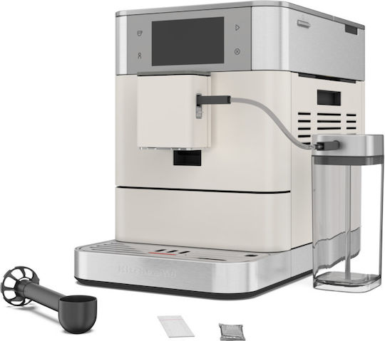 Kitchenaid Kf8 Αυτόματη Μηχανή Espresso 1450W Πίεσης 15bar για Cappuccino με Μύλο Άλεσης Porcelain White 5KES8558BPL