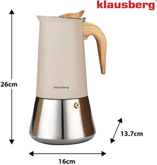 Klausberg Ηλεκτρικό Μπρίκι Espresso Inox Ασημί