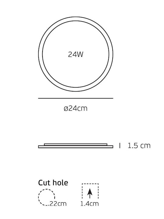 VK Lighting Recessed LED Panel 24W With Warm To Cool White Light 10pcs