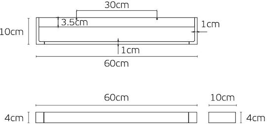 VK Lighting Wall Lamp with Integrated LED and Warm White Light 60cm