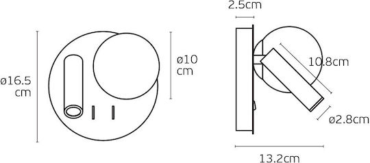 VK Lighting Φωτιστικό Τοίχου με Ντουί G9 και Διακόπτη Μαύρο