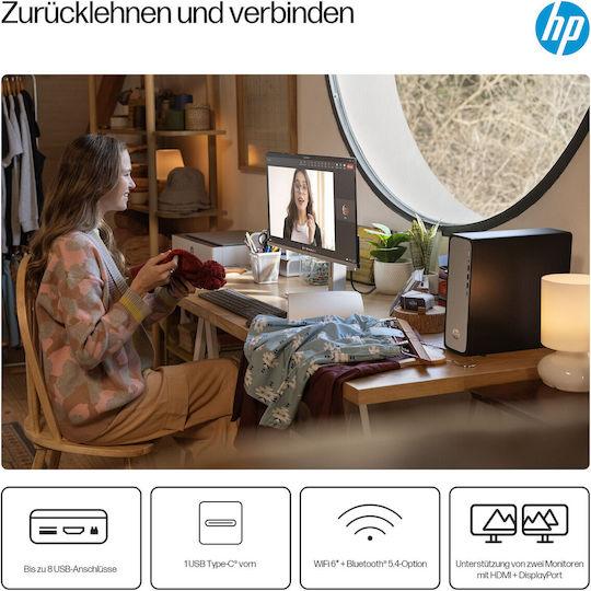 HP OmniDesk Desktop PC (Ultra 3-/8GB DDR5/512GB SSD/W11 Home)