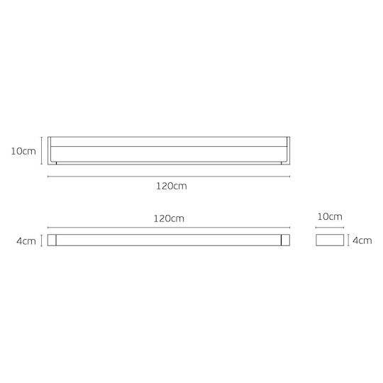 VK Lighting LED Linear Recessed Ceiling Light 36W Warm White IP44 Dimmable 120cm